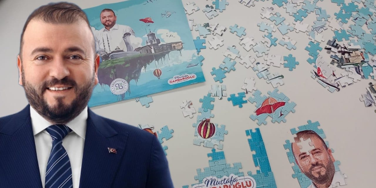 AKP'li başkan kendi yapbozunu hazırlatıp hediye diye dağıttı