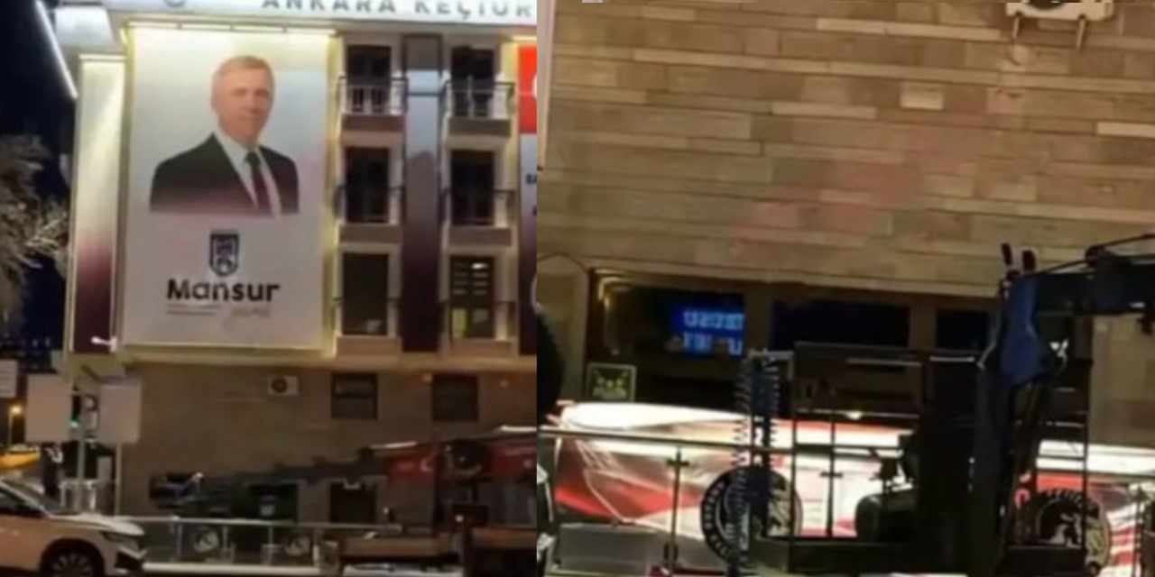 Mesut Özarslan'ın ilk hamlesi Mansur Yavaş'ın posterini indirmek oldu