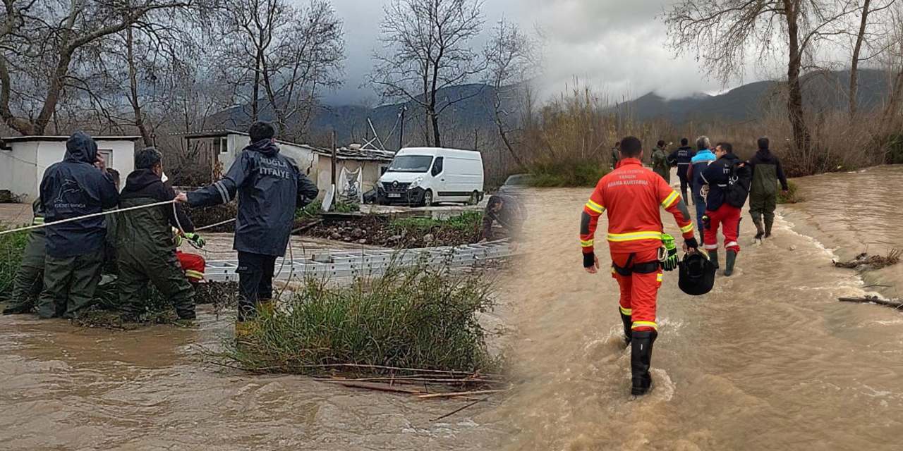 Sağanağın ardından mahsur kaldılar! Yardıma itfaiye koştu