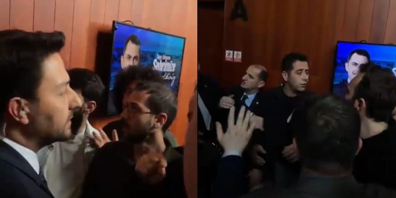 Murat Kurum'un korumalarından basına müdahale! Gazeteciler salonu terk etti