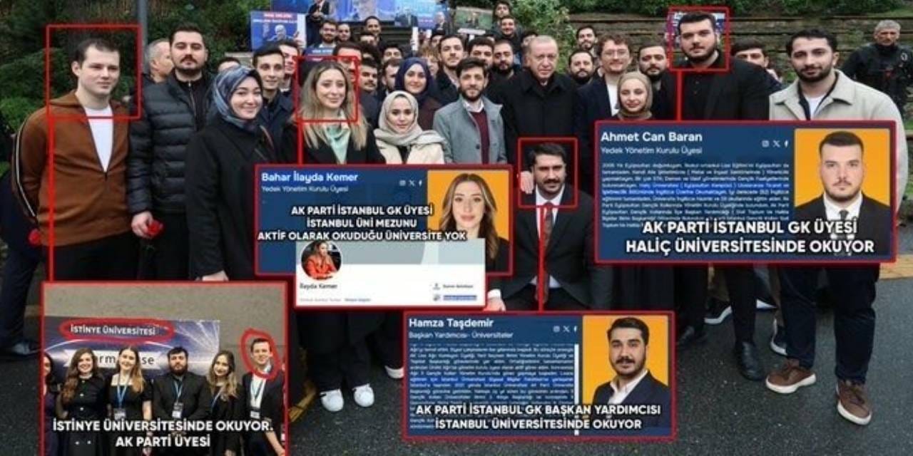AK Gençlik üyeleriyle fotoğraf çektirip 'Boğaziçi öğrencileri' diye servis ettiler