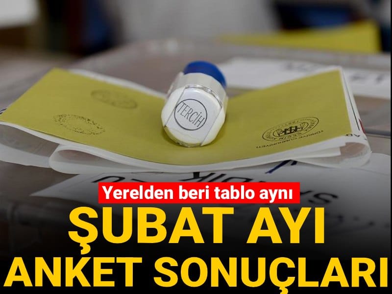 Şubat ayının anket sonuçları: Yerelden beri tablo aynı