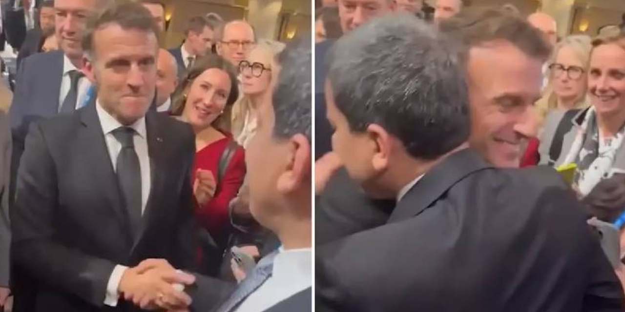 Macron SDG Lideri Abdi'yle kucaklaştı!