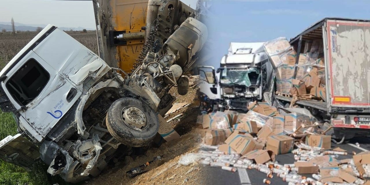 TIR önce otomobile ardından kamyonete çarptı! 1'i çocuk 5 yaralı