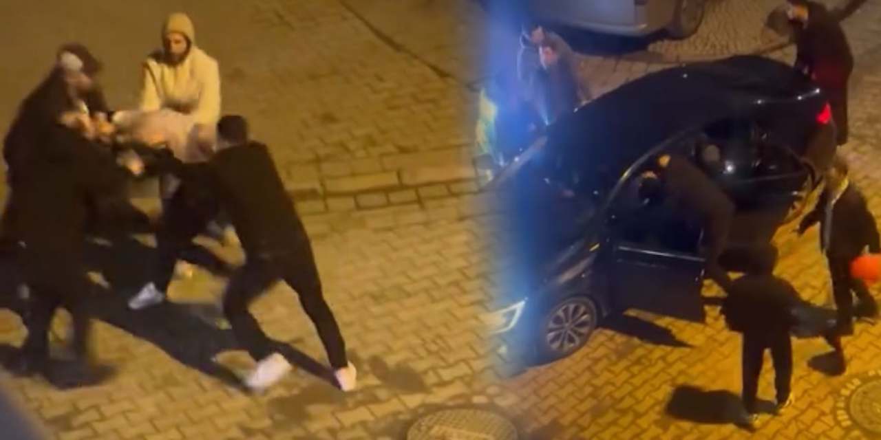 Kavga sırasında aracından inen sürücüyü darbettiler!