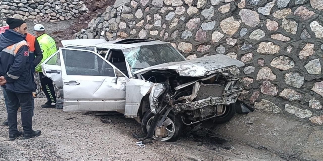 Kontrolden çıkan otomobil istinat duvarına çarptı: Sürücü olay yerinde can verdi