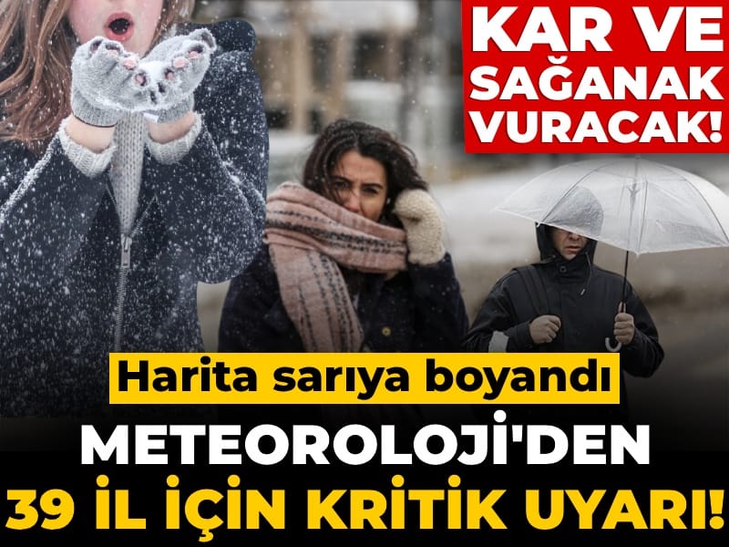 Meteoroloji'den kritik uyarı: Kar ve sağanak vuracak! 39 il alarmda