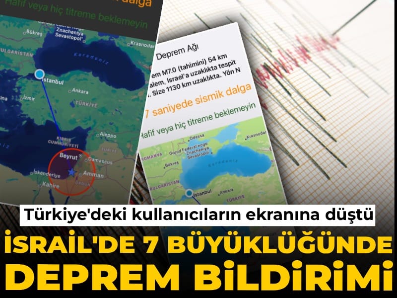 İsrail'de 7 büyüklüğünde deprem bildirimi