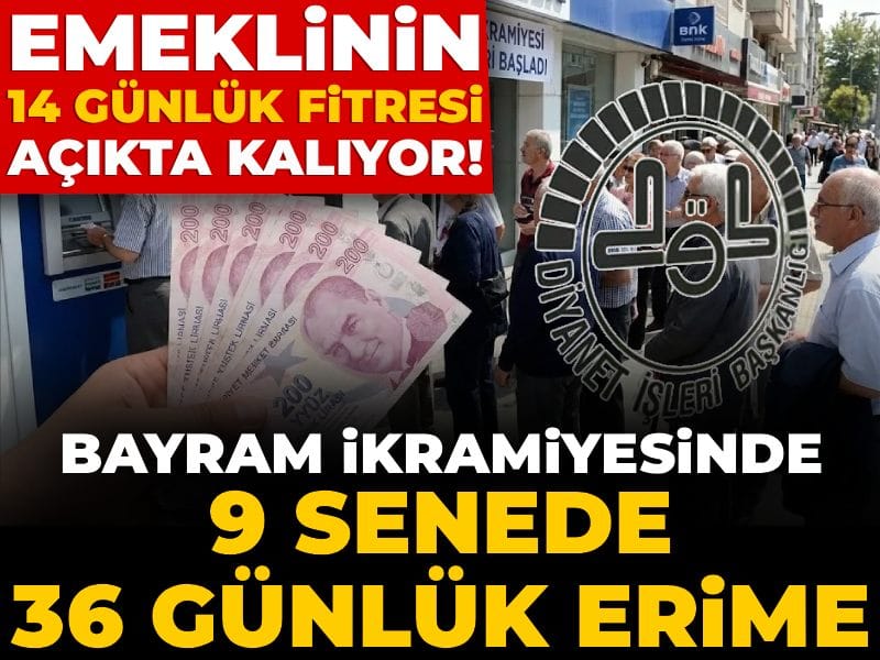 Emeklinin 14 günlük fitresi açıkta kalıyor! Bayram ikramiyesinde 9 senede 36 günlük erime