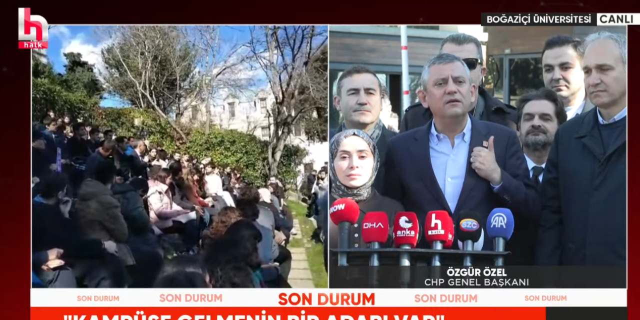 Özgür Özel Boğaziçi'nde! "Öğrenciler geçen haftaki mizansene yanıt verdi"