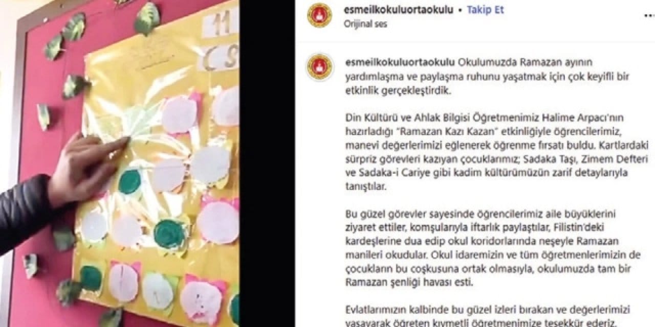İlkokulda ‘Ramazan Kazı Kazan’ etkinliği tepkisi: Adı dahi başlı başına sorun