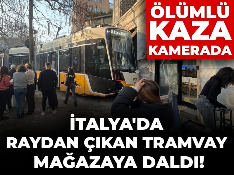 İtalya'da raydan çıkan tramvay mağazaya daldı! Ölümlü kaza kamerada