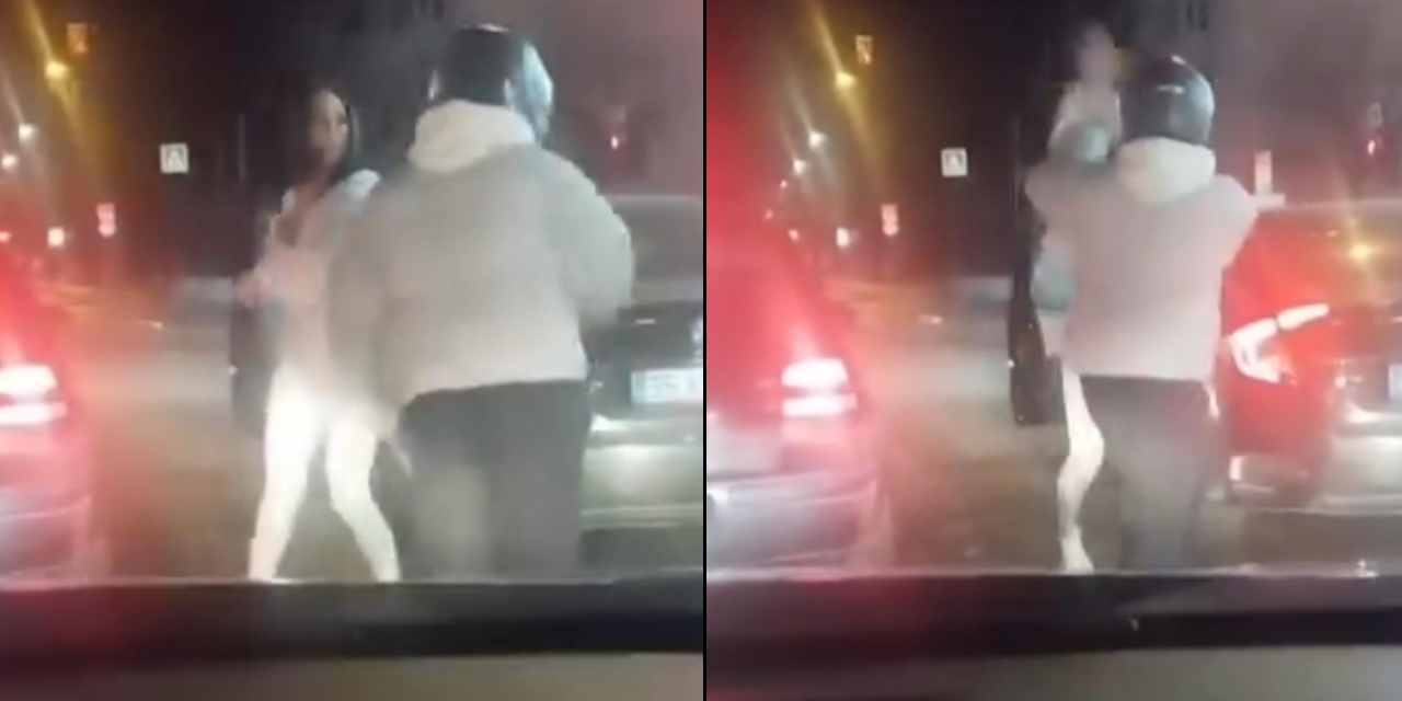 Trafikte uyarmakta kabahat oldu! Motosiklet sürücüsüne tekme tokat saldırdı