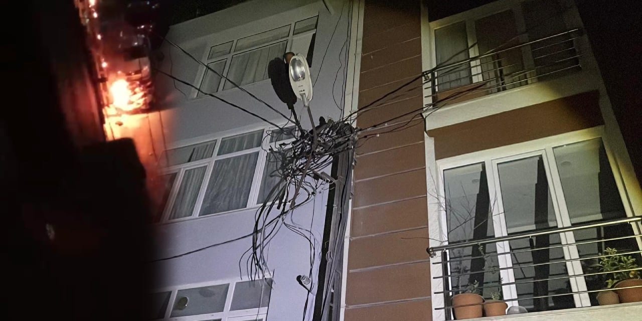 Şişli’de korku dolu anlar! Aydınlatma direğinde peş peşe patlama: 3 motosiklet yandı