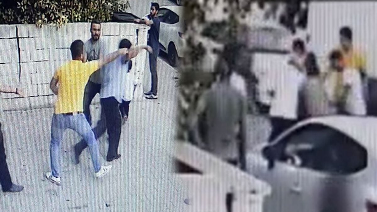 Hamile eşini, kucağında 1 yaşındaki çocuğu varken sokak ortasında dövdü