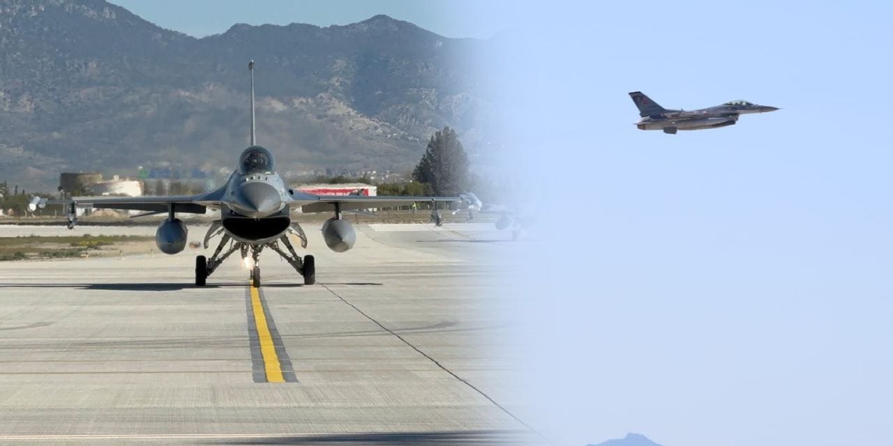KKTC'ye konuşlanan Türk F-16'larından ilk görüntüler! Kıbrıs semalarında böyle görüntülendiler