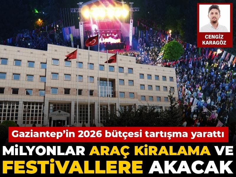 Gaziantep’in 2026 bütçesi tartışma yarattı: Milyonlar araç kiralama ve festivallere akacak