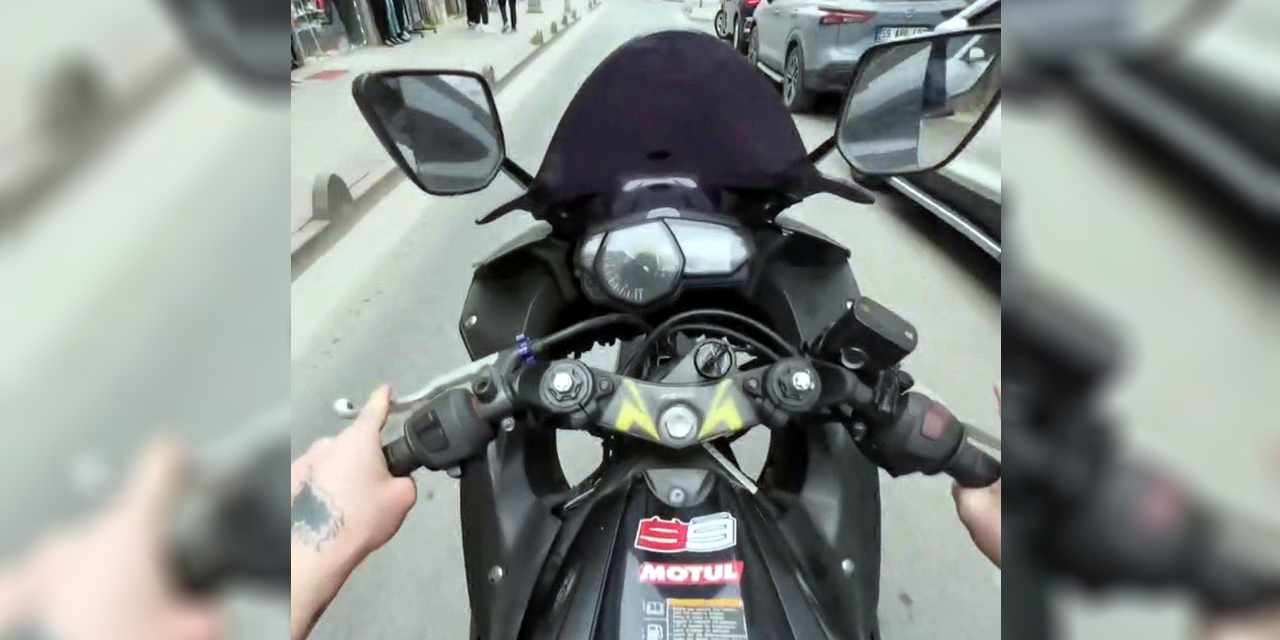 Tek teker üzerinde giden motosikletliye on binlerce lira ceza