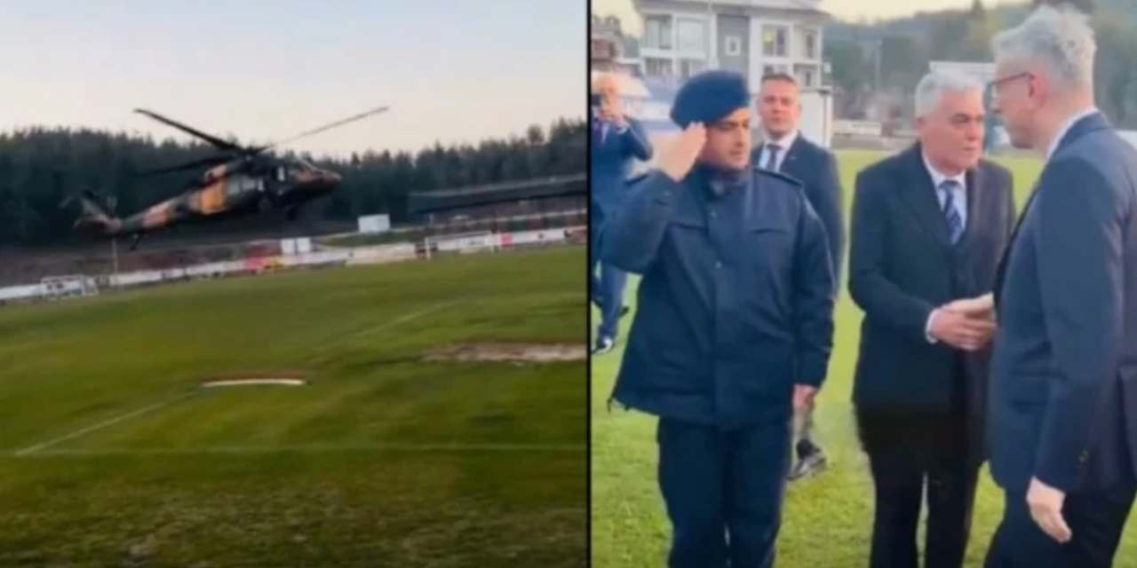 Bakan Memişoğlu halk iftarına helikopterle indi! Helikopterle de ayrıldı