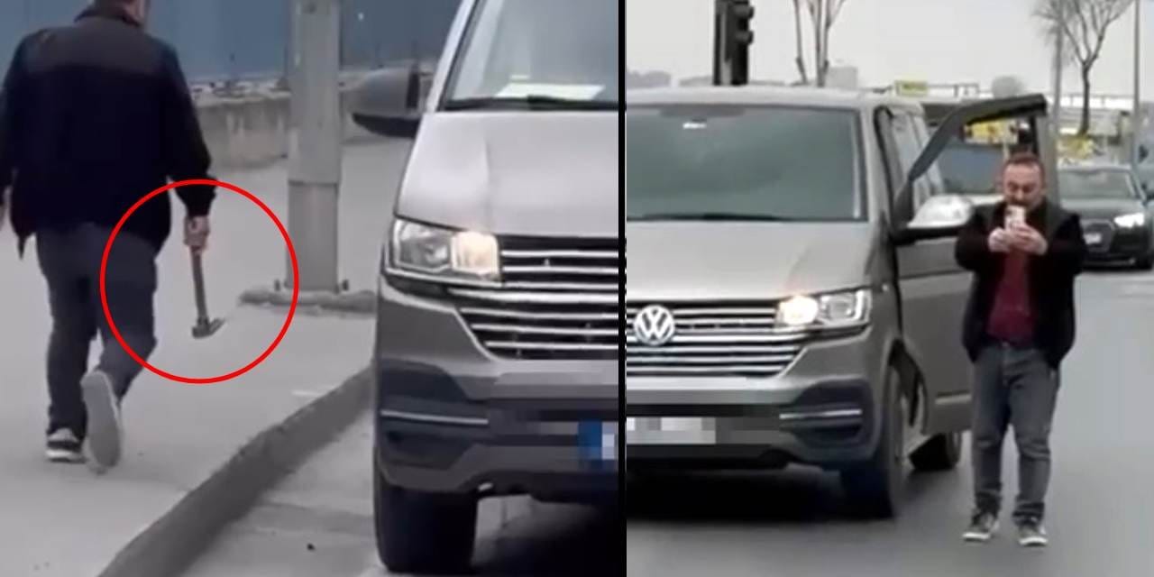 Çekici kaptığı gibi koştu, kamerayı görünce gerisin geriye kaçtı! Trafikte '180