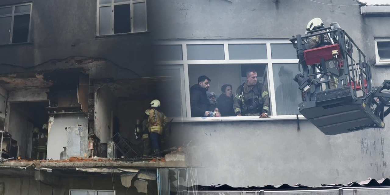 3 katlı bina alev alev yandı! 3'ü çocuk 6 kişi hastanelik oldu
