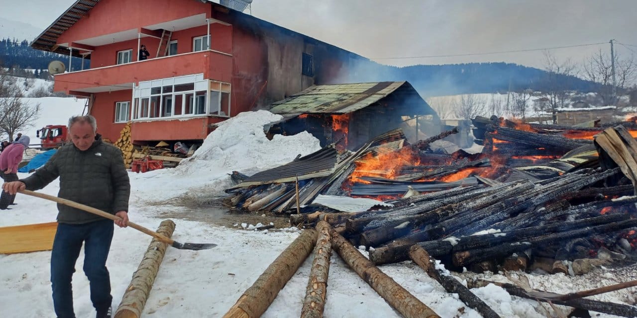 Artvin’de yangın ortalığı küle çevirdi: 1 ev 2 ahır ve 1 ambar yok oldu