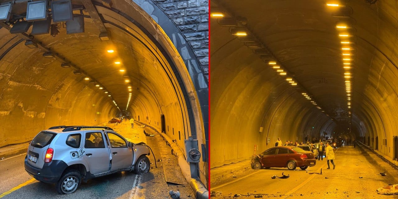 Tünel girişinde iki otomobil çarpıştı: Çok sayıda yaralı