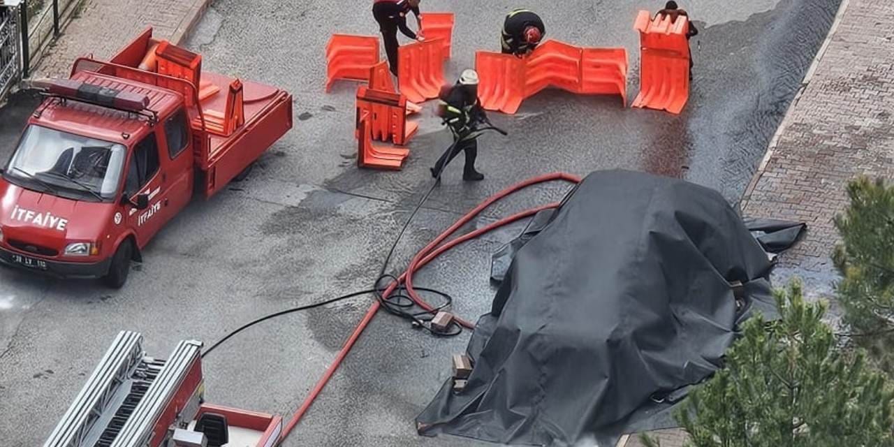 Elektrikli araç yangınına battaniyeli müdahale
