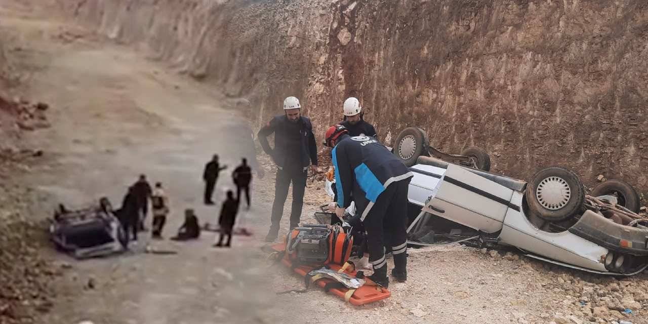 Kontrolden çıkan otomobil 8 metre yükseklikten aşağı uçtu!