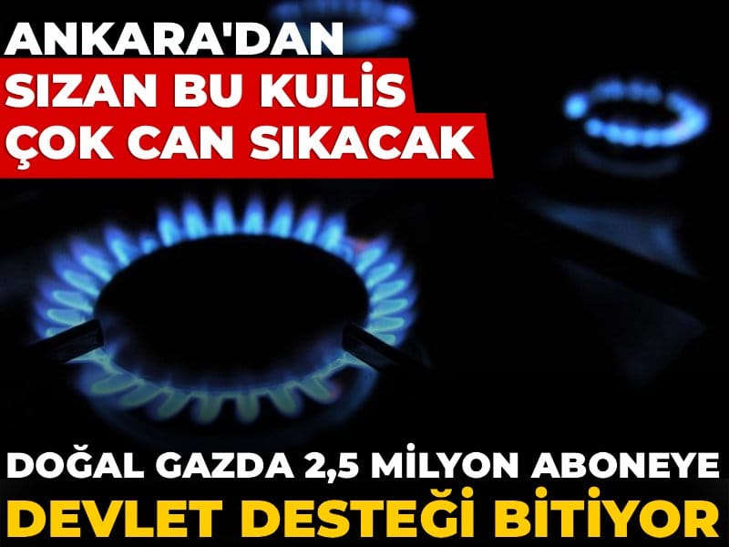 Doğal gazda 2,5 milyon aboneye devlet desteği bitiyor