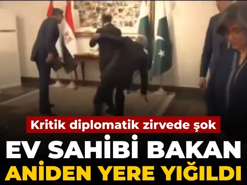 Diplomatik zirvede şok: Ev sahibi bakan yere yığıldı