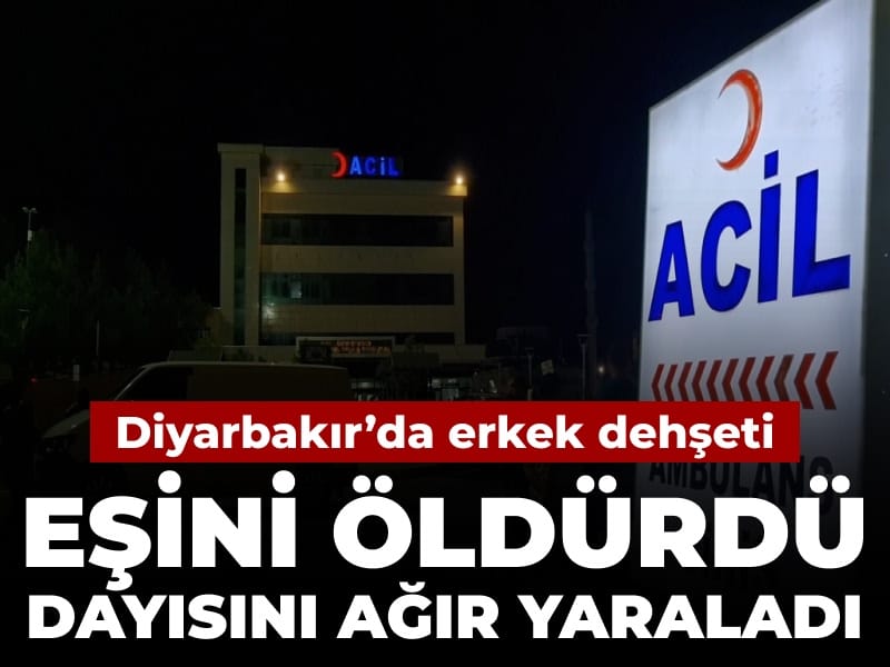 Diyarbakır'da erkek dehşeti: Eşini öldürdü dayısını ağır yaraladı