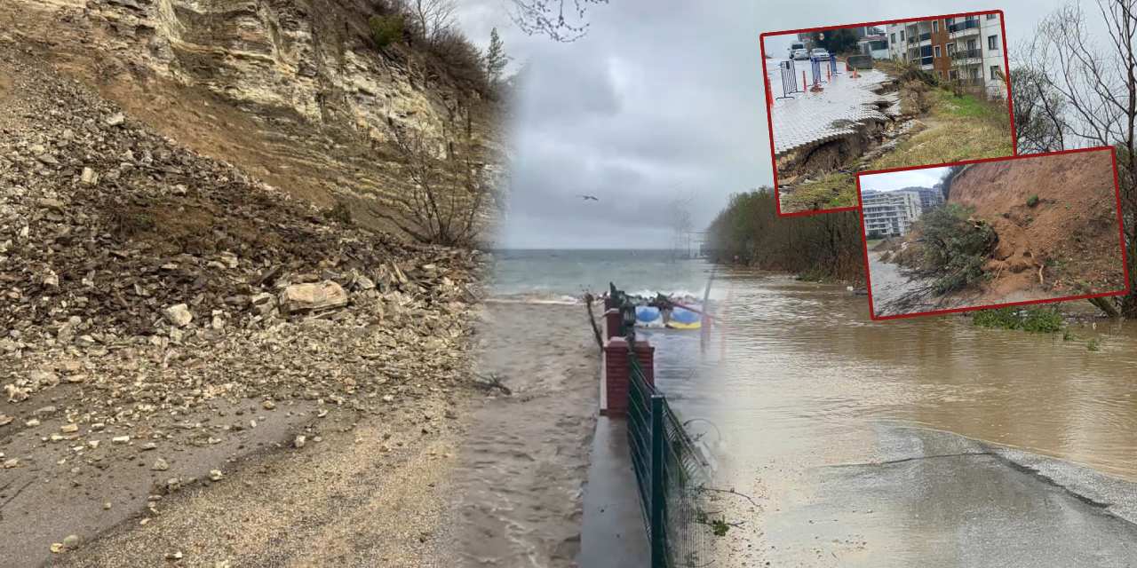 Bursa’da sağanak ve fırtınadan göz gözü görmedi! Nilüfer taştı, heyelan yolu kapattı