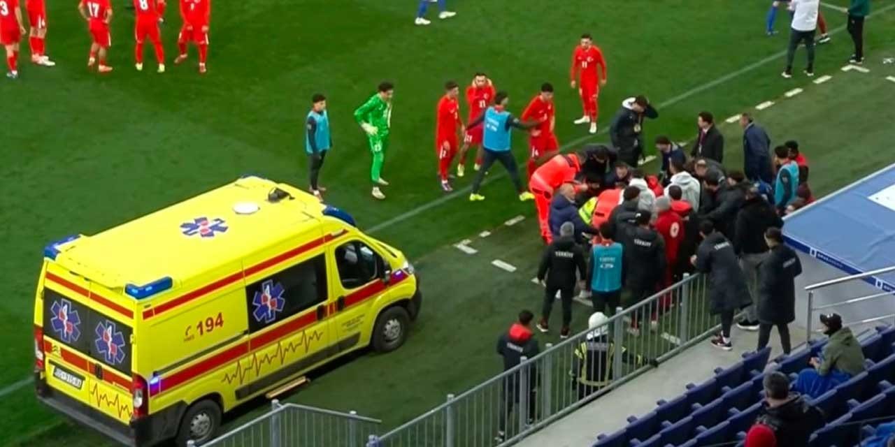 Egemen Korkmaz milli maçta fenalaştı: Yere yığıldı