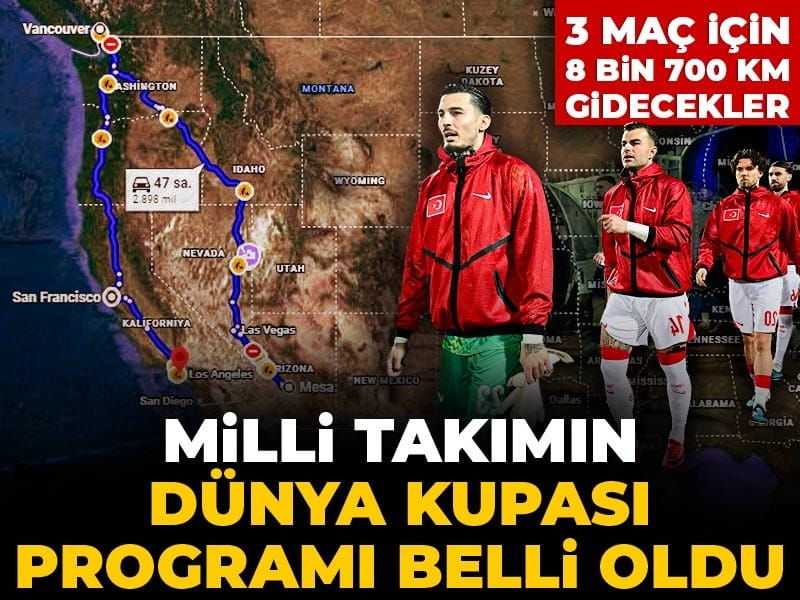 Milli Takım 3 maç için 8 bin 700 km gidecek
