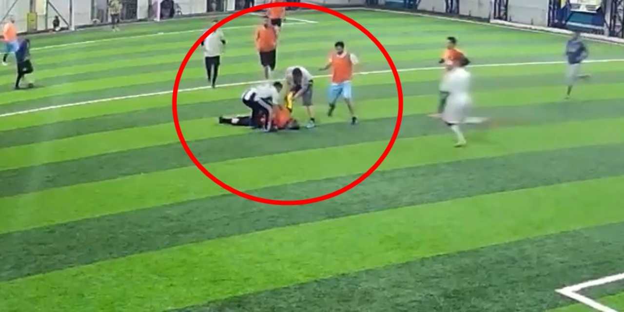 Halı sahada ölüm anı ortaya çıktı: Bir anda yere yığıldı