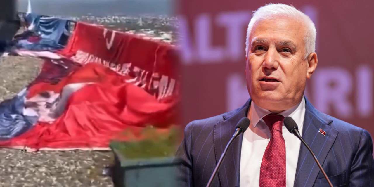 Bursa'da geçici başkanvekilinin ilk işi Mustafa Bozbey'in pankartlarını indirmek oldu!