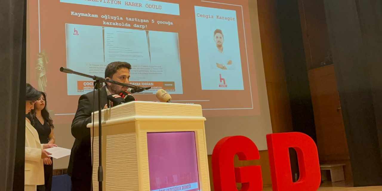 ÇGD'den ödül alan Halk Tv muhabiri Cengiz Karagöz'den anlamlı konuşma: "Ödülümü işçi çocuklarına adıyorum"