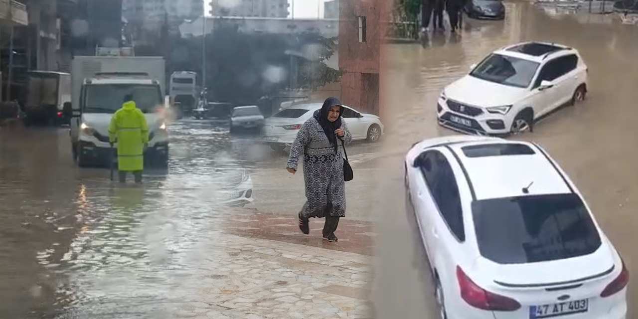 Mardin’de sağanak yarım saatte hayatı felç etti!