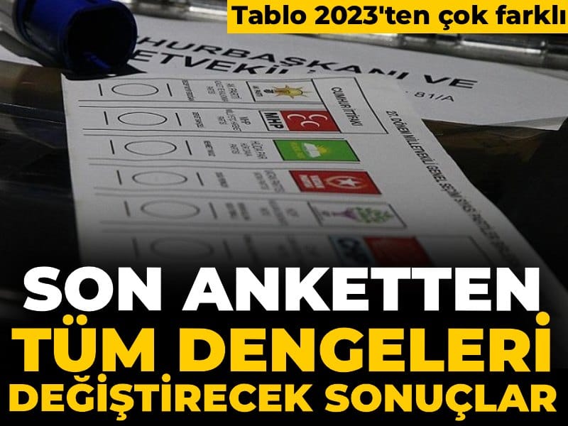 Son anketten tüm dengeleri değiştirecek sonuçlar! Tablo 2023'ten çok farklı