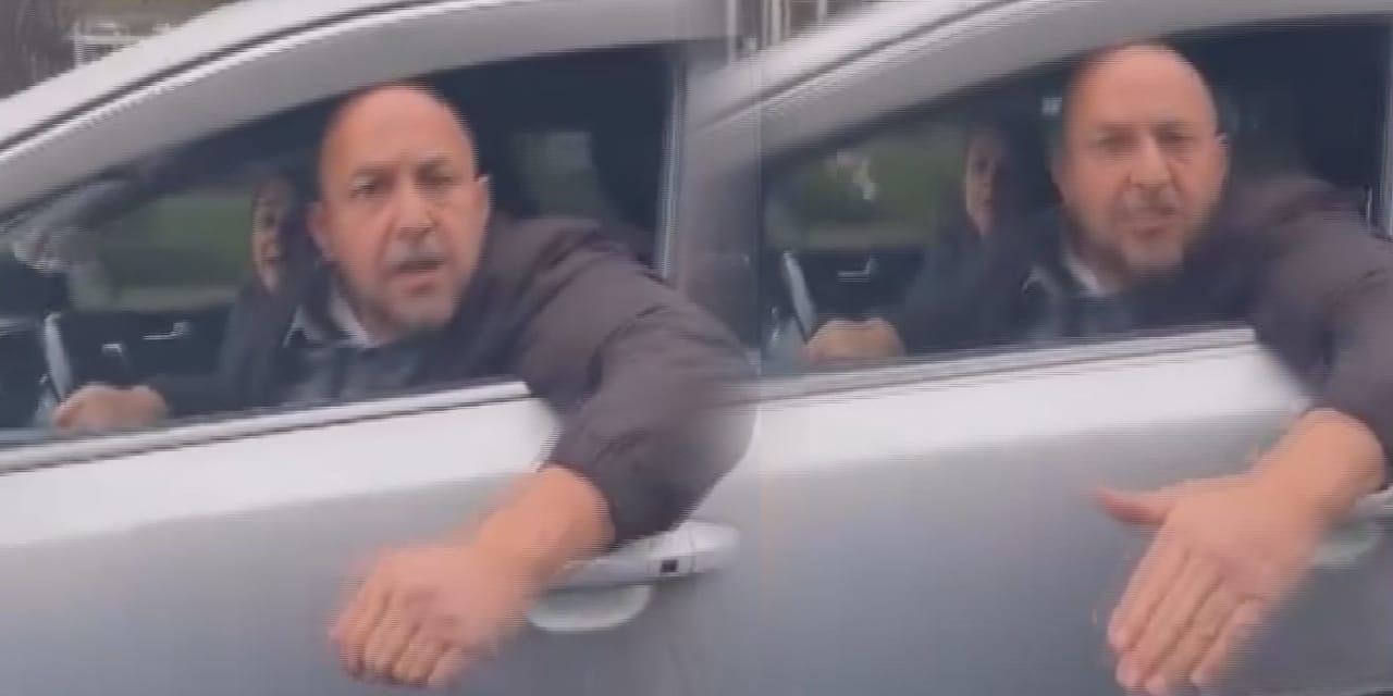 Yayaya yol verdiği için kadın sürücüye saldırdı: Trafik magandası araçtaki çocuğa aldırış etmedi