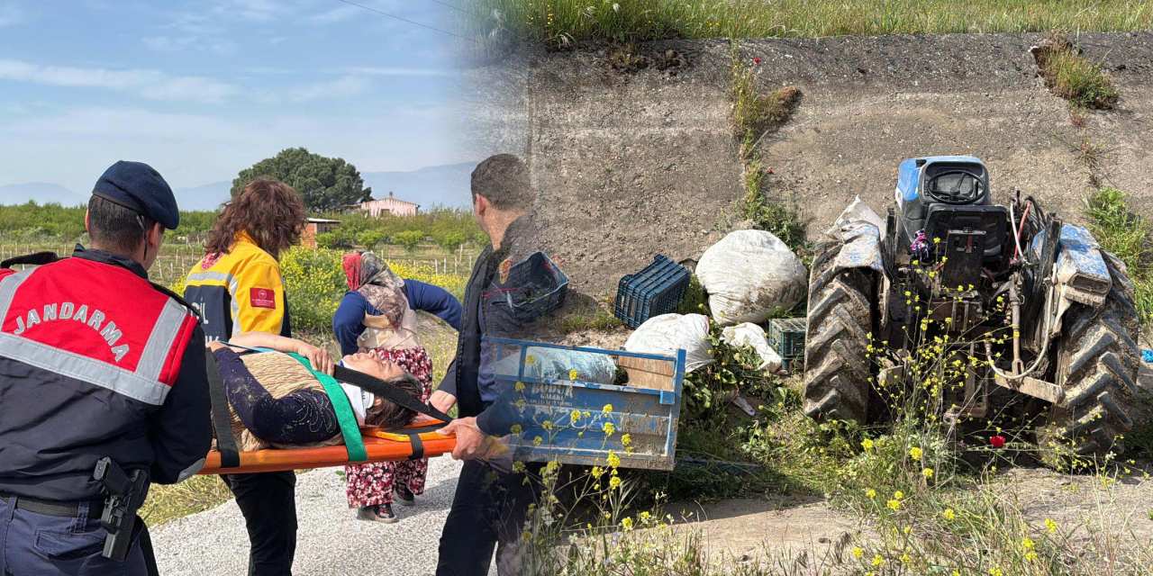 Manisa’da traktör kanala yuvarlandı! 2 kadın yaralandı