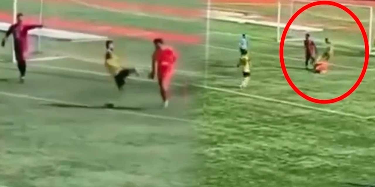 Rakibinin kafasına tekme atan futbolcu tutuklandı