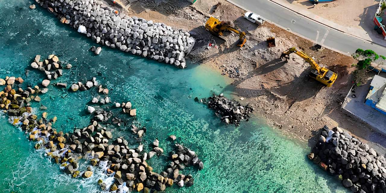 65 bin ton kaya ile adanın etrafını barikatlarla çevirecekler