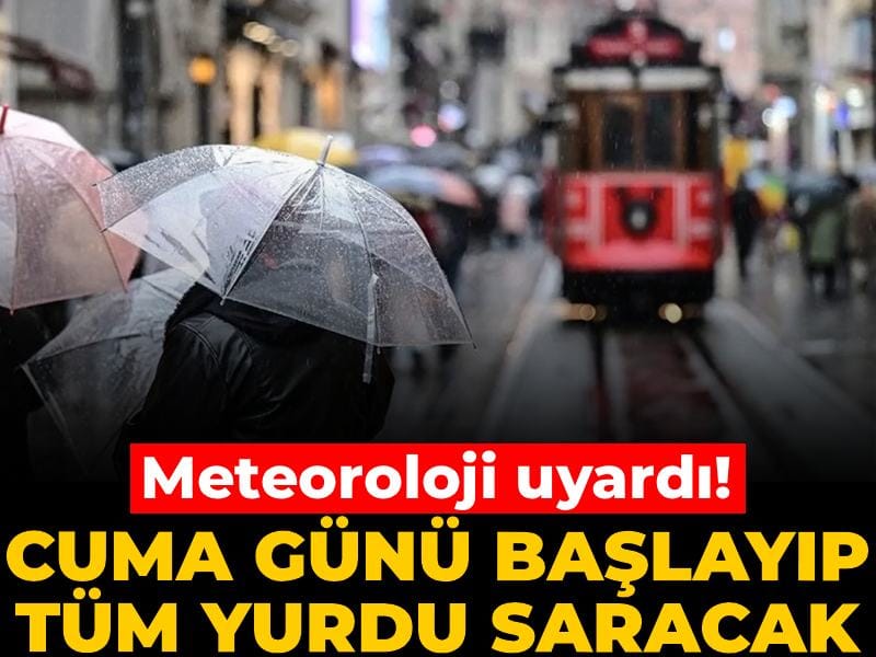 Meteoroloji uyardı! Cuma Günü başlayıp tüm yurdu saracak