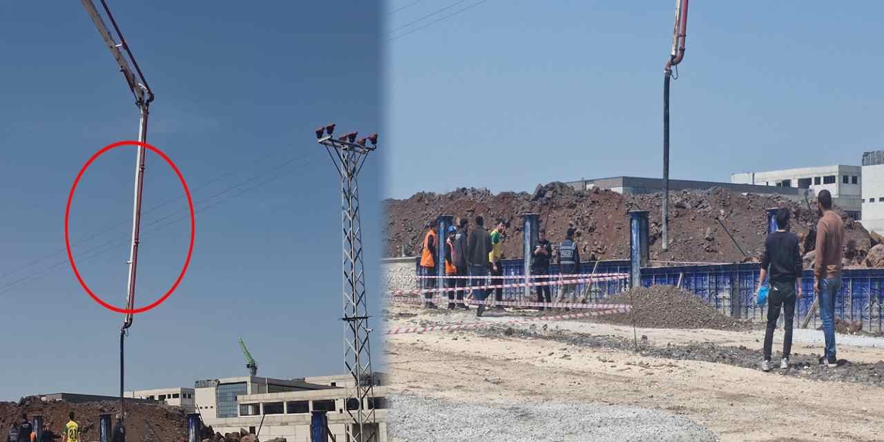 Beton pompasının bomu yüksek gerilim hattına çarptı: 2 işçi yaralandı