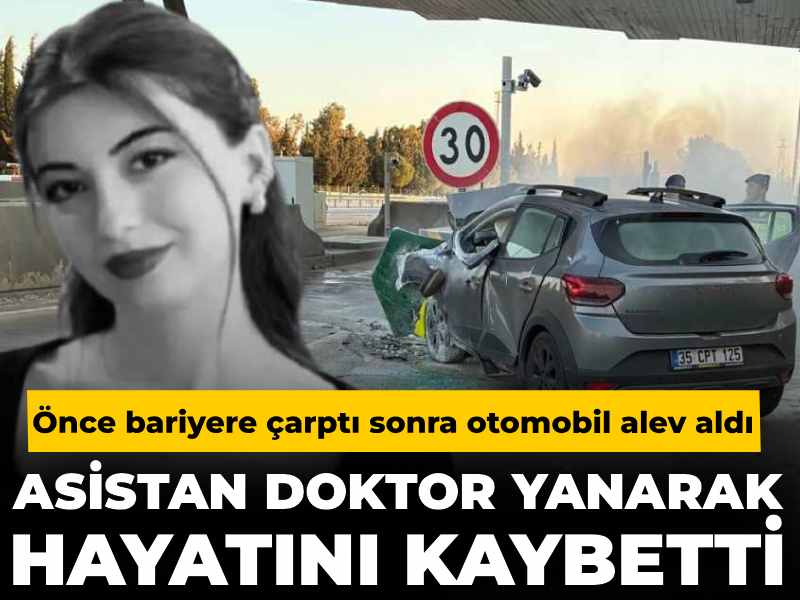 Önce bariyere çarptı sonra otomobil alev aldı: Asistan doktor yanarak hayatını kaybetti