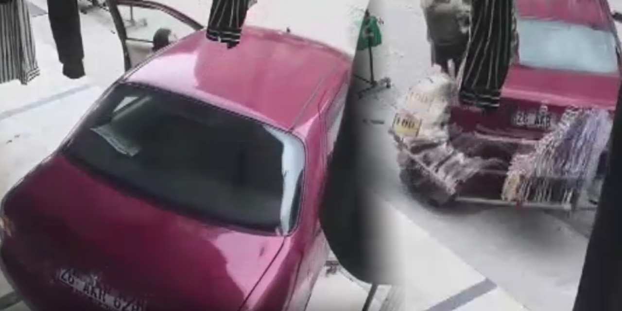 Faciaya ramak kala! El freni çekilmeyen araç son anda durduruldu