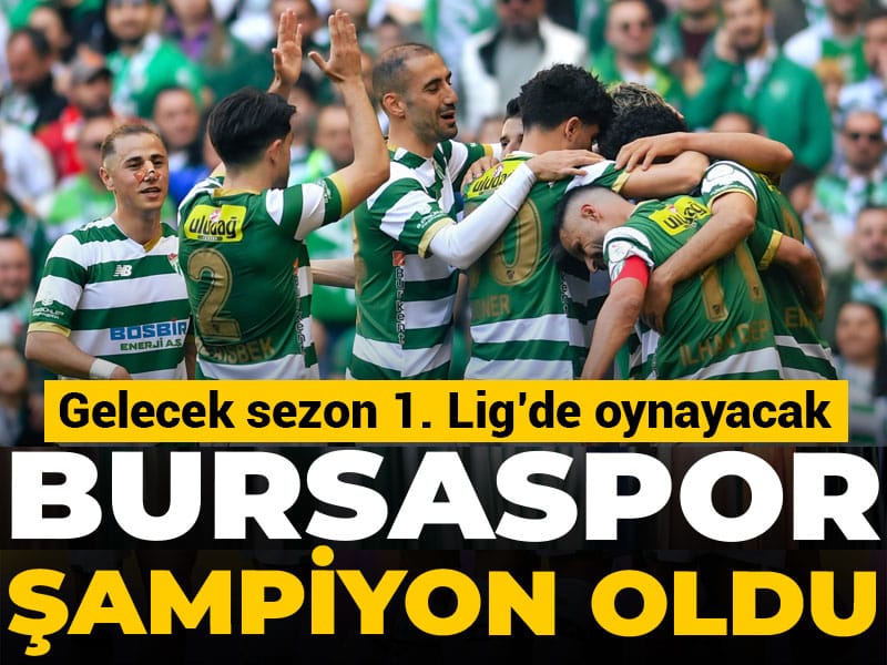 Bursaspor şampiyon oldu: 1. Lig'e yükseldi