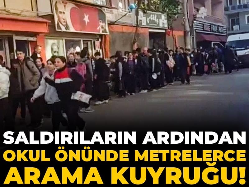 Saldırıların ardından okul önünde metrelerce arama kuyruğu!